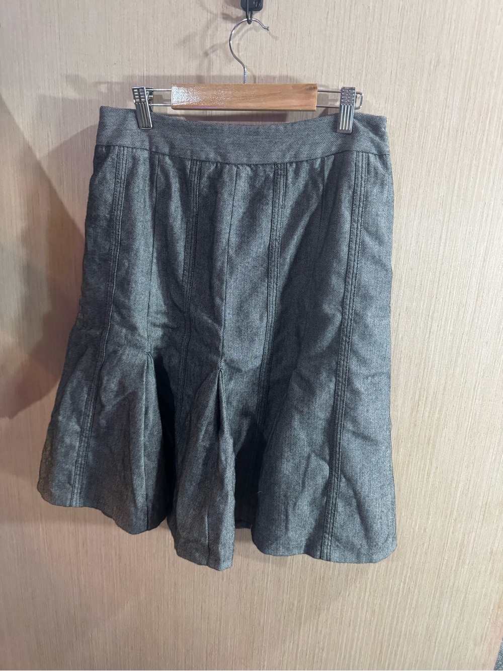 Women’s LOFT Gray Tweed Skater Panel Skirt Size 6
